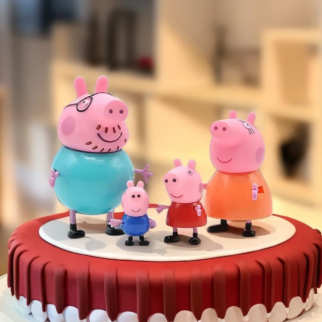 Image of 16-teiliges Peppa Pig Actionfiguren-Set Niedliche Schweinefamilie Modell Ornament Kinder Geburtstag Party Tortendekoration Spielzeug