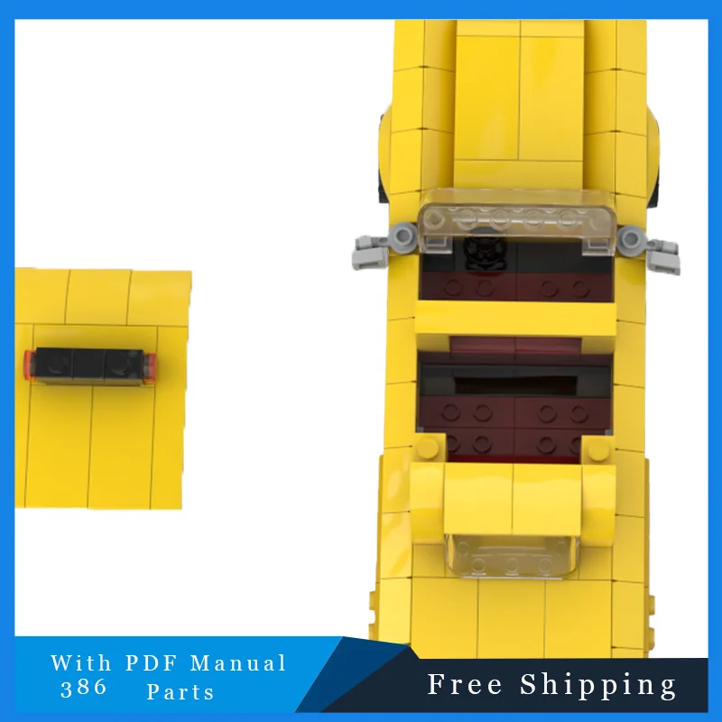 386 قطعة MOC الأفلام الشهيرة ريترو كول تاكسي نموذج الإبداعية اللبنات مجموعات مركبة الطوب الأطفال للبنين هدايا عيد الميلاد