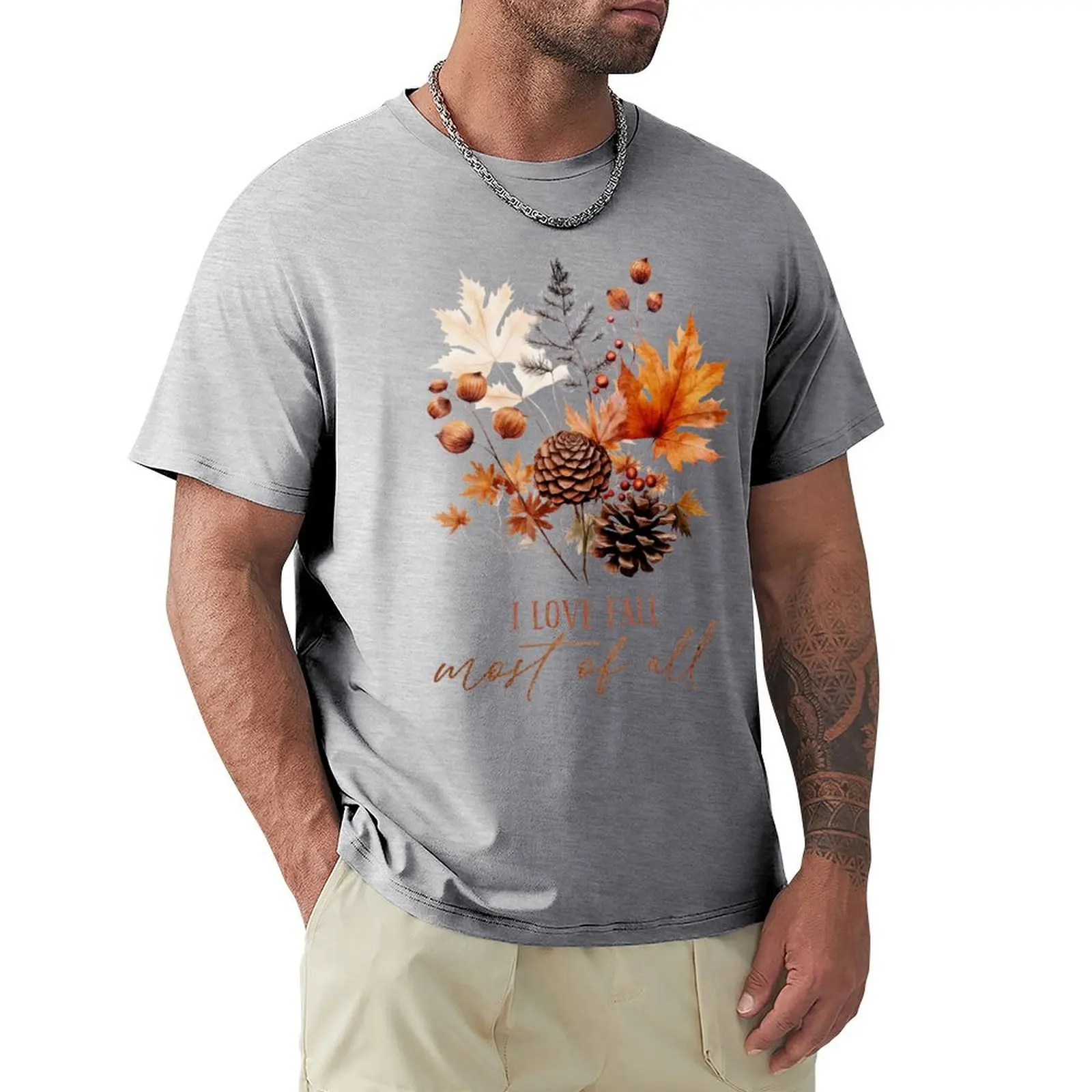 An autumn bouquet T-shirt heavyweights quick drying mens t shirts casual stylish