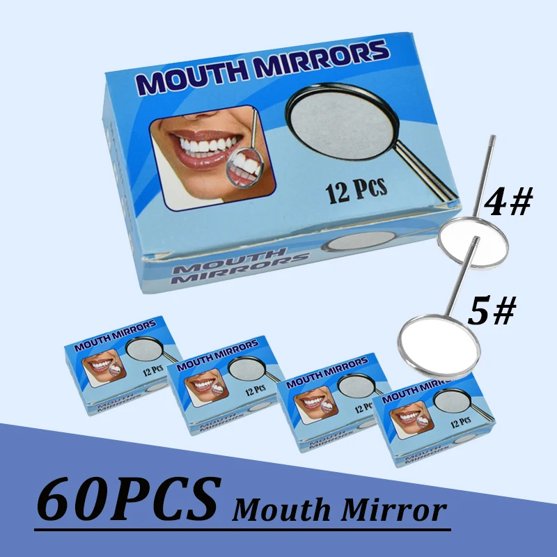 

60Pcs Dental Tools Mouth Mirror Odontoscope Mirror Handle Accessory Dental Tool Teeth Care Mirrors