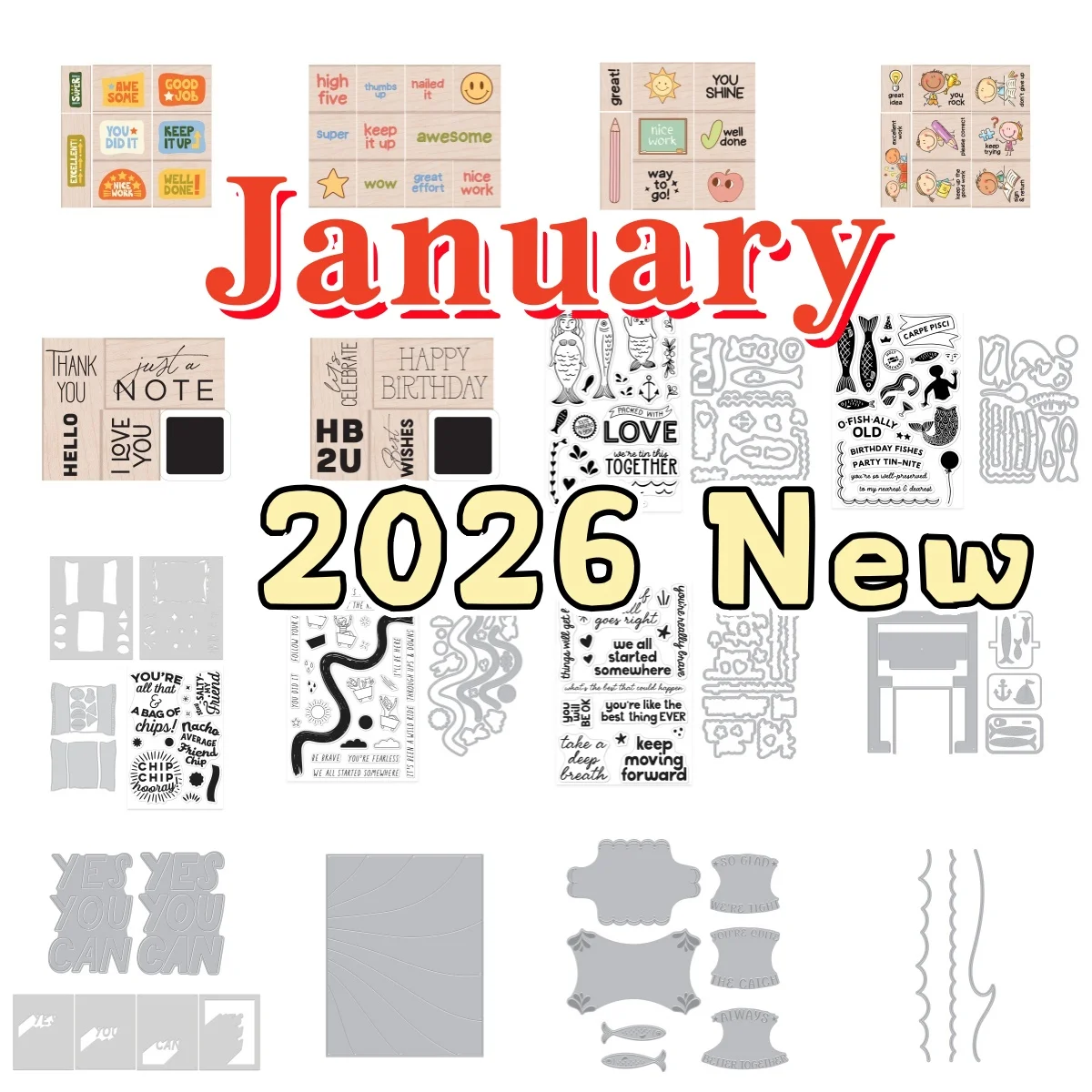 

Формы для вырезания из металла и трафареты для горячего тиснения «Сардины с широким ртом» (январь 2026) для декоративно-прикладного искусства и скрапбукинга