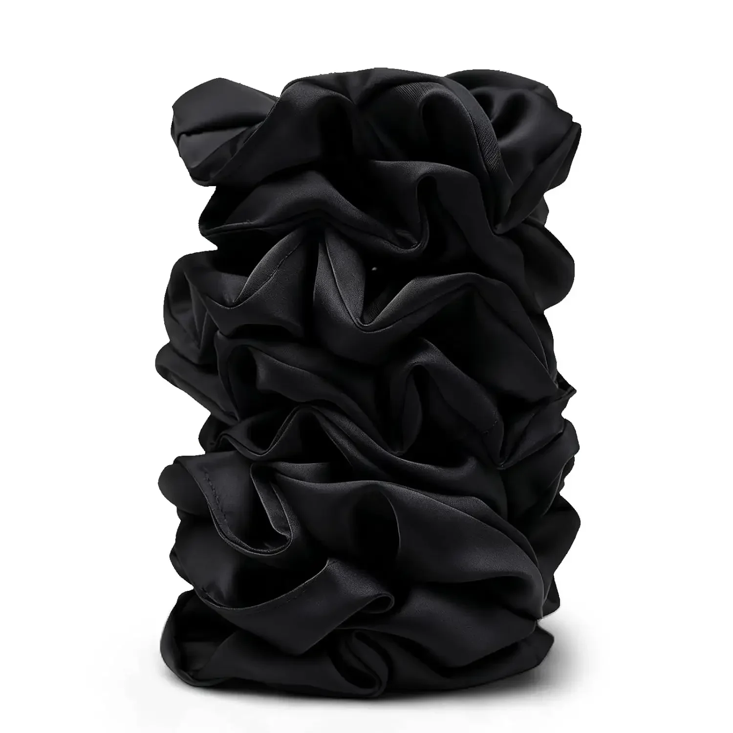 

Satin Scrunchies for Women – 8PCS Black Silk Hair Ties – No Crease, Frizz-Free, Gentle Elastic Hair
