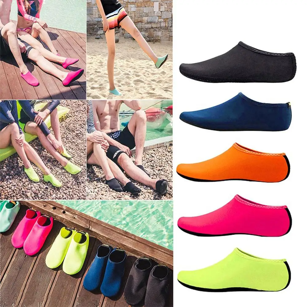 1 Pair Men Women Summer Beach Shoes Non-slip Quick Dry Seaside Socks For Swimming Diving Snorkeling Surfing