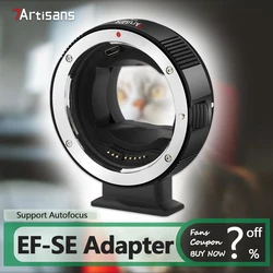 7artisans AF EF-SE Auto Focus Lens Adapter for Camera Photography Canon EF/EF-S Lens and Sony E mount A7R3 ZVE10 A6000