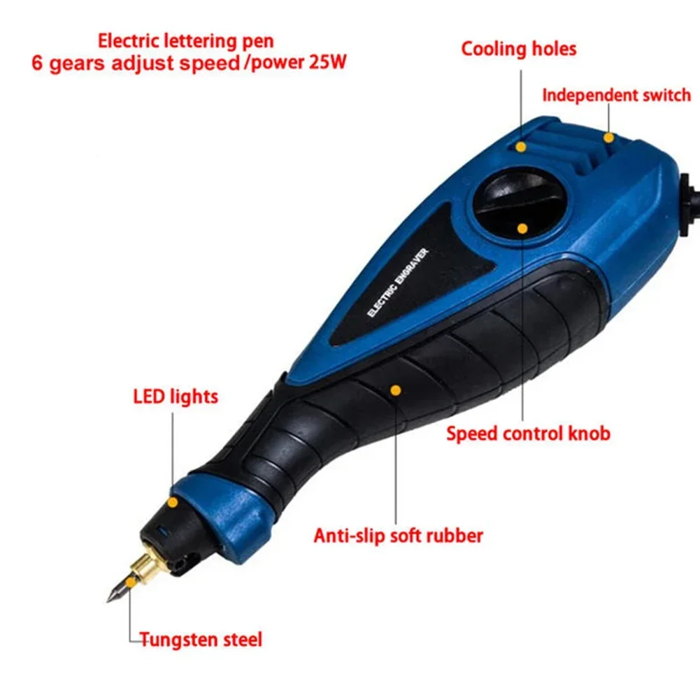 Imagem -04 - Mini Caneta Elétrica para Escultura em Gravura 220v Plugue ue em Máquina Plotter Elétrica para Pontas de Cinzelamento em Metal e Madeira