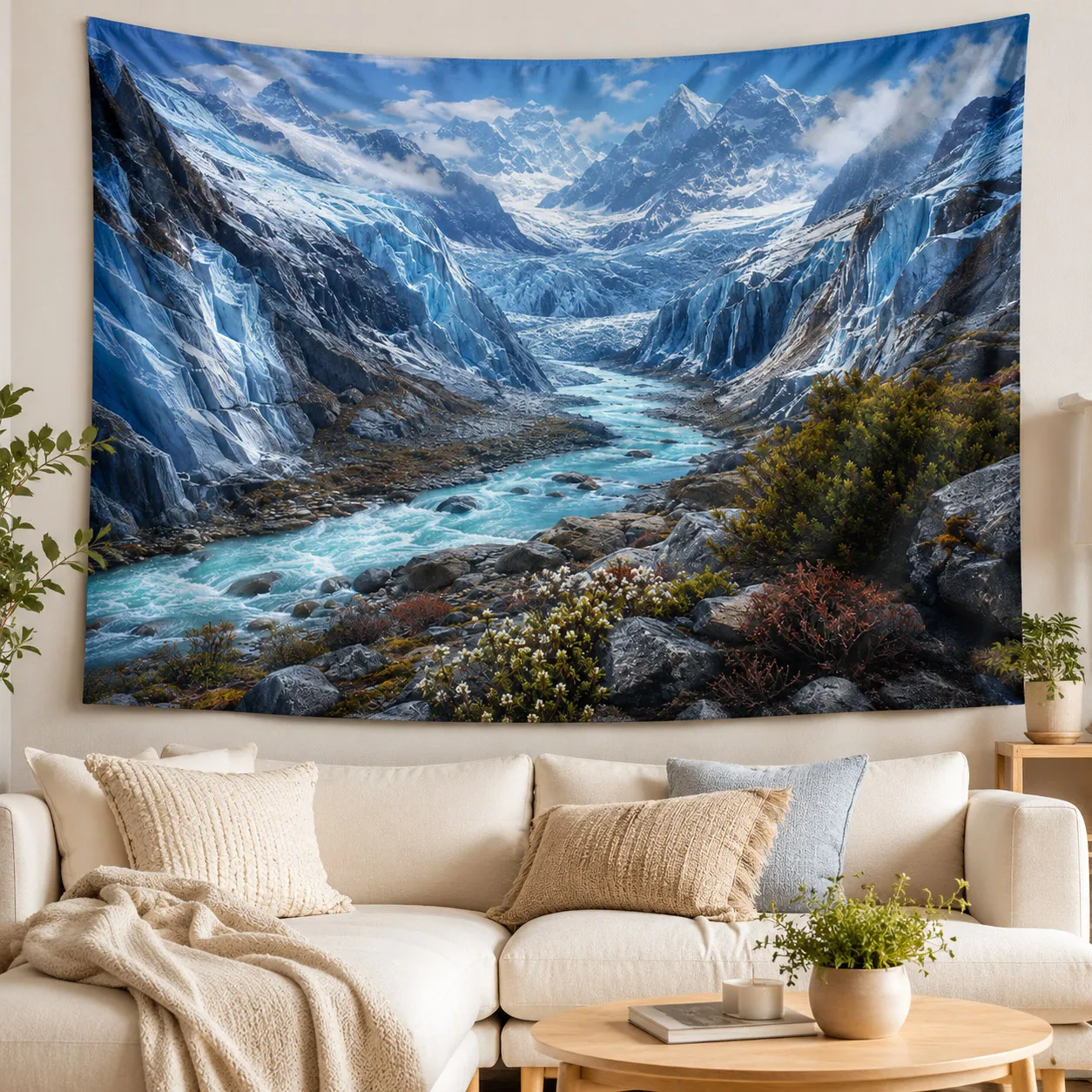 Aesthetic Mountain Wall Tapestry Sunset Lake Wall Hanging Nature Landscape Backdrop Pine Tree Room Decor Fabric Tapestries