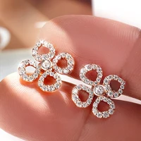 Boucles d'oreilles Smyoue Flower All Moissanite pour femmes, entièrement serties de diamants, taille ronde, scintillantes, bijoux pour filles, argent pur 925 plaqué or 18 carats 5