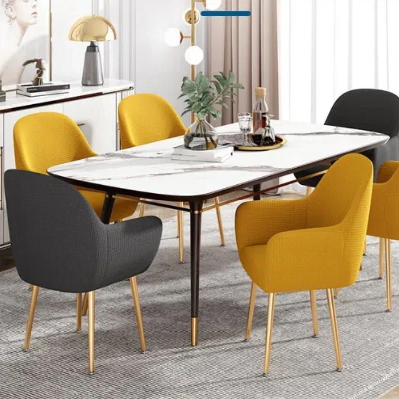 European Style Curved Dining Chair Covers Elastic Oversized Full Chairs Cover Armrest High Back Protectors for Home Restaurant