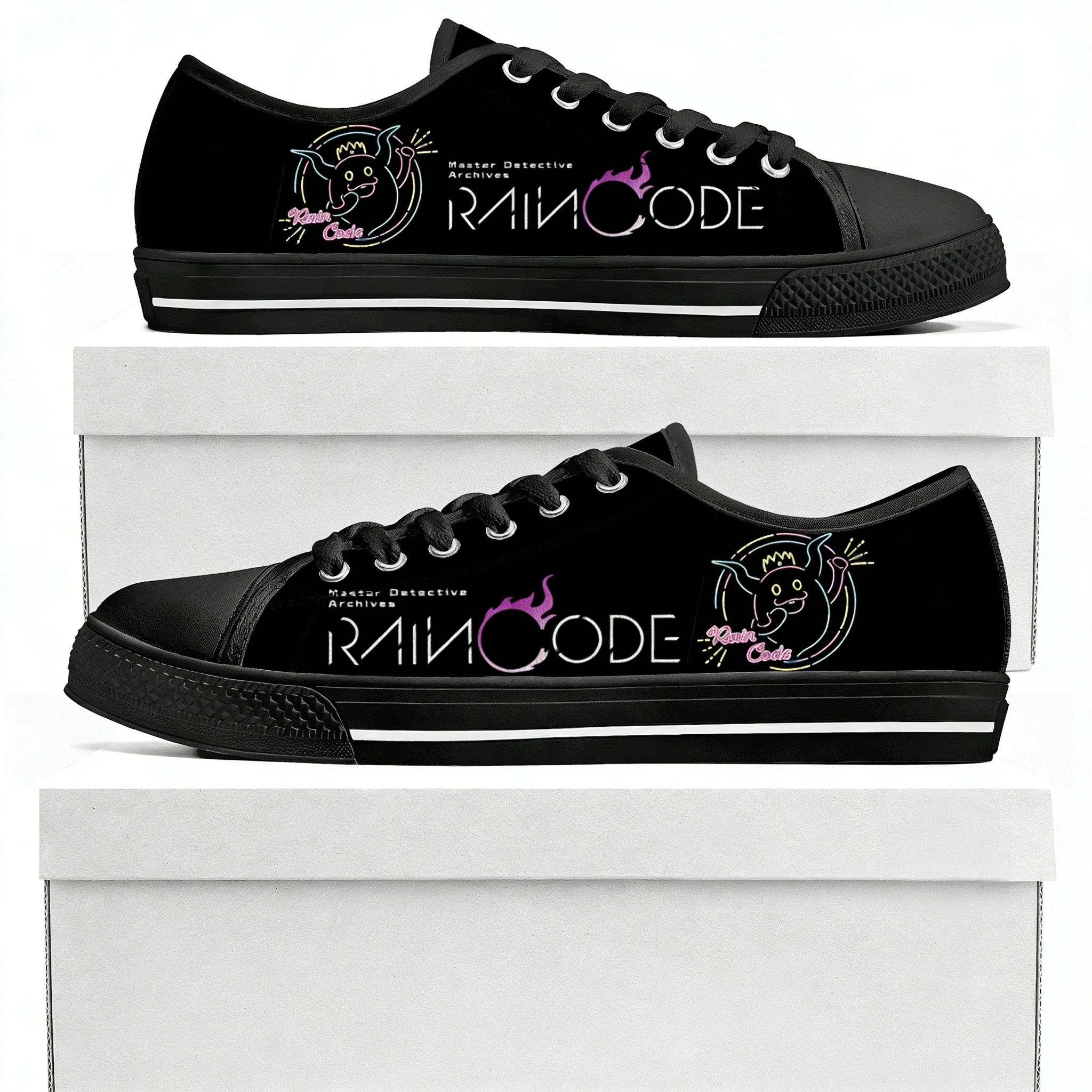 

Master Detective Archives RAIN CODE Custom Low Top Sneakers Game Women Men High Quality Shoes Casual Tailor Made Canvas Sneaker