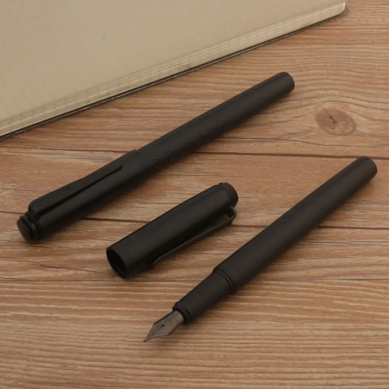 1pc Black Fountain Pen Metal Black Pen Nib Office School Supplies Writing Ink Pens calligraphy pen