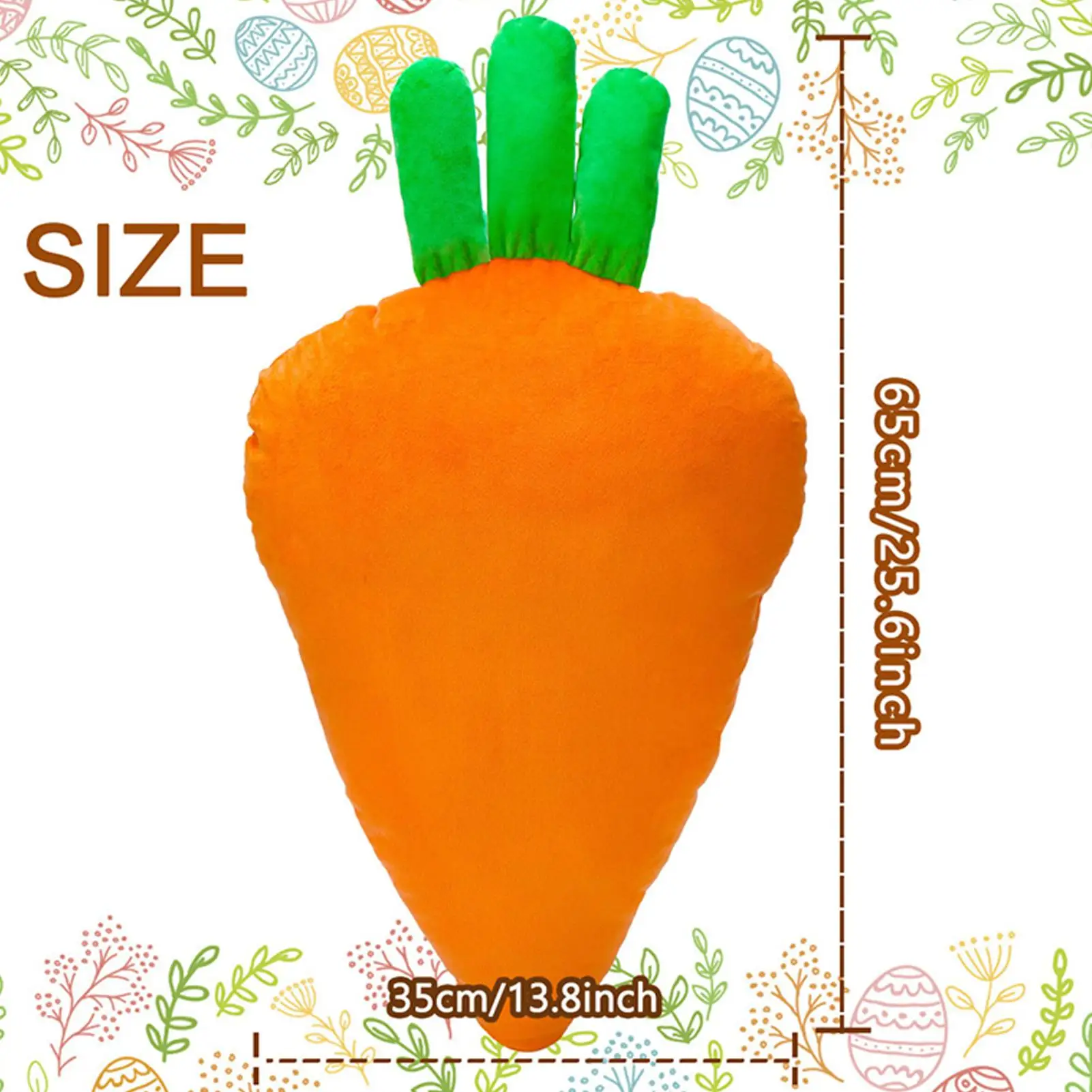 Cuscino imbottito morbido in peluche di carota Cuscino a forma di carota per bambini Adolescenti Adulti Casa Letto Camera da letto Divano Sedia Vacanze Pasqua