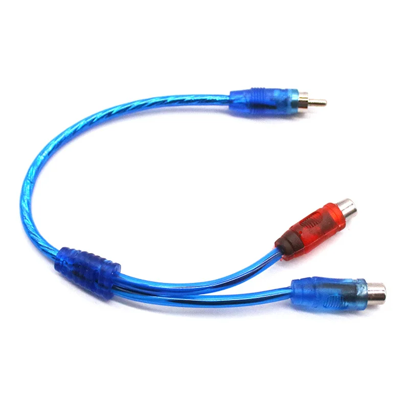 High Quality Car MP3 Audio RCA 1 Male To 2 Female Y Splitter Cable Adapter Cord Converter Car AUX Amplifier Car Speaker Adapter