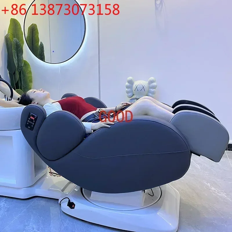 Intelligent electric massage flush bed multi-function rotating shampoo bed