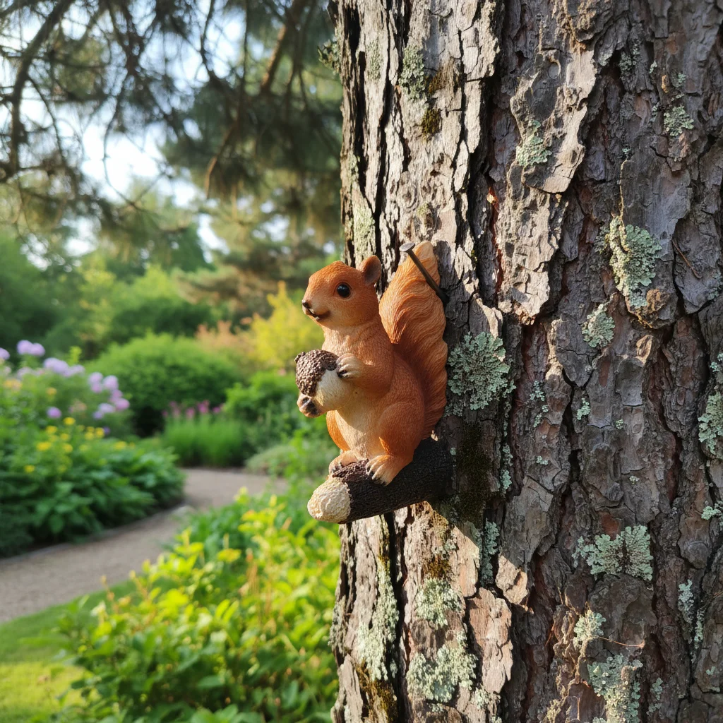 15cm Squirrel Figurine for Garden Decorations and Home Wall Decor Animal Statue Home Design Sculptures ornaments High-quality