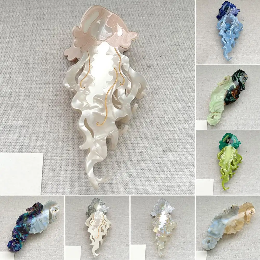

Fish Hair Claw Ocean Series Women Hair Claw with Dolphins Whales Design Hair Clip for Back Head Stylish Accessory Alloy