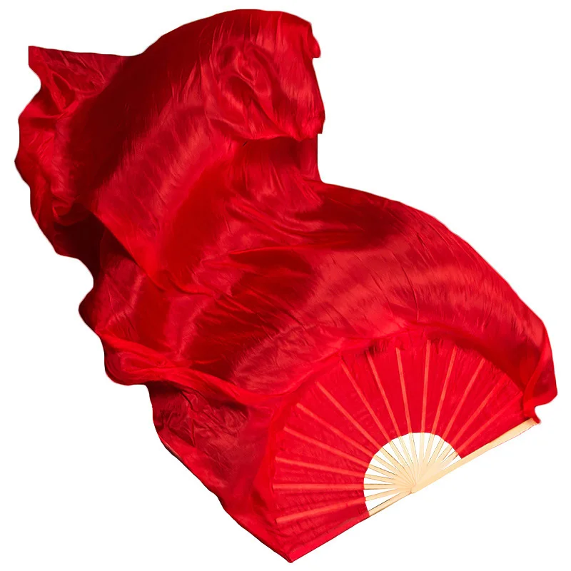 1Pc Practice Long Imitation Silk Dance Props Long Dancer 120/150/180cm Length Belly Dancing Fan Dance Props Bamboo Dance Props