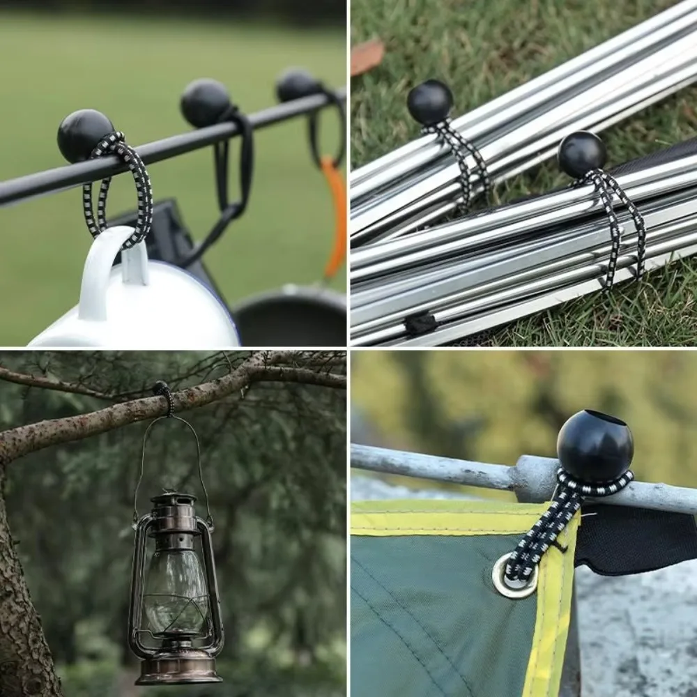 10 Pcs High Quality Black Bungee Ball Cord Rope 10-30CM Durable Tarpaulin Fixing Tool Multipurpose Canopy Bungee Cords