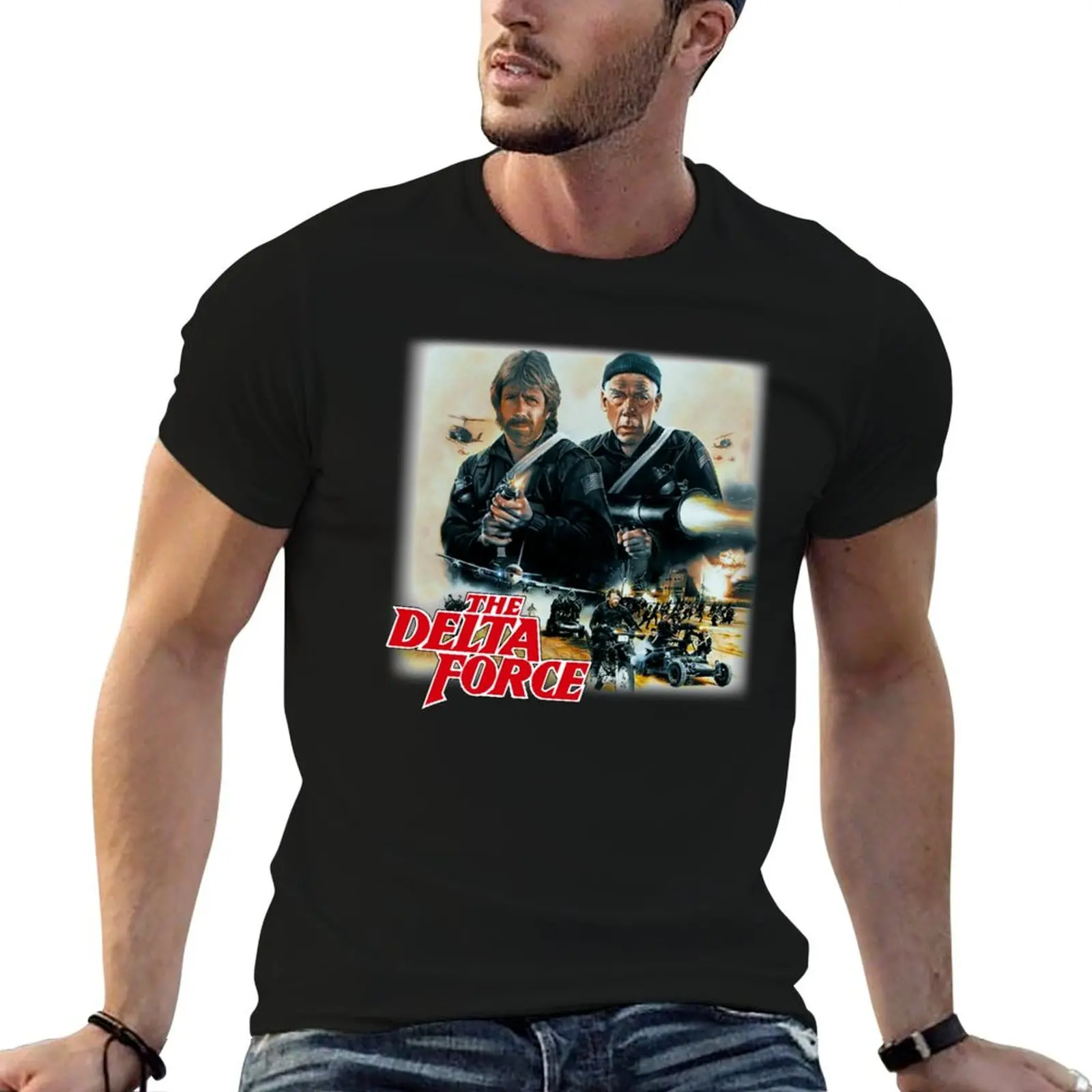 Chuck Norris - Delta Force T-Shirt Casual Lightweight Short Sleeve Top