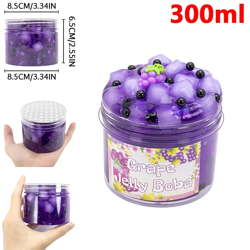VV- Large Capacity Crunchy Slime Kit Premade Crystal Slime Set Super Soft and Non-Sticky Jelly Cube Slime Crystal Soil