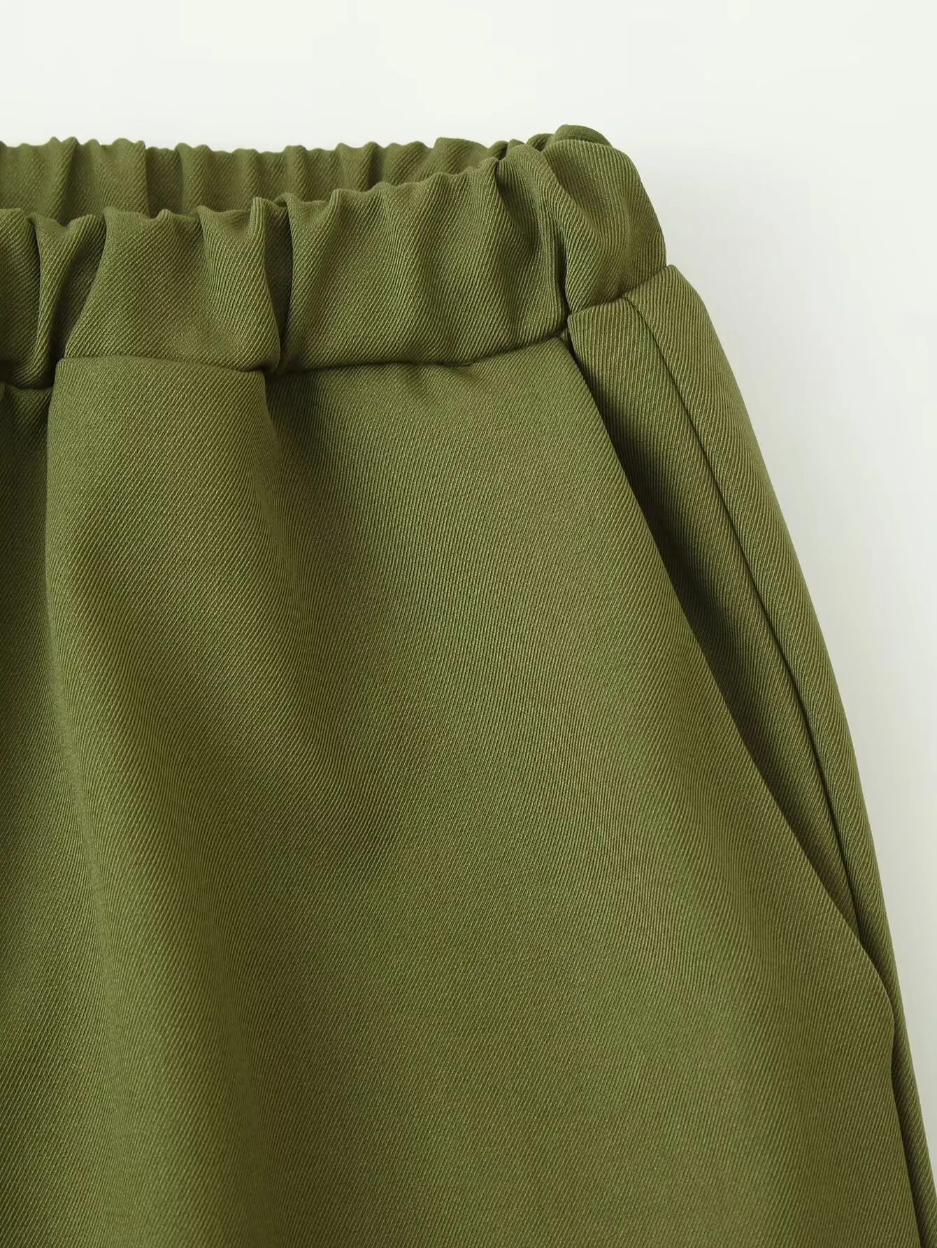 Suninheart Olive Green Asymmetric Blazer & Pants Set – Women's Ruched Waist Suit Two Piece Office Lady Autumn Fashion