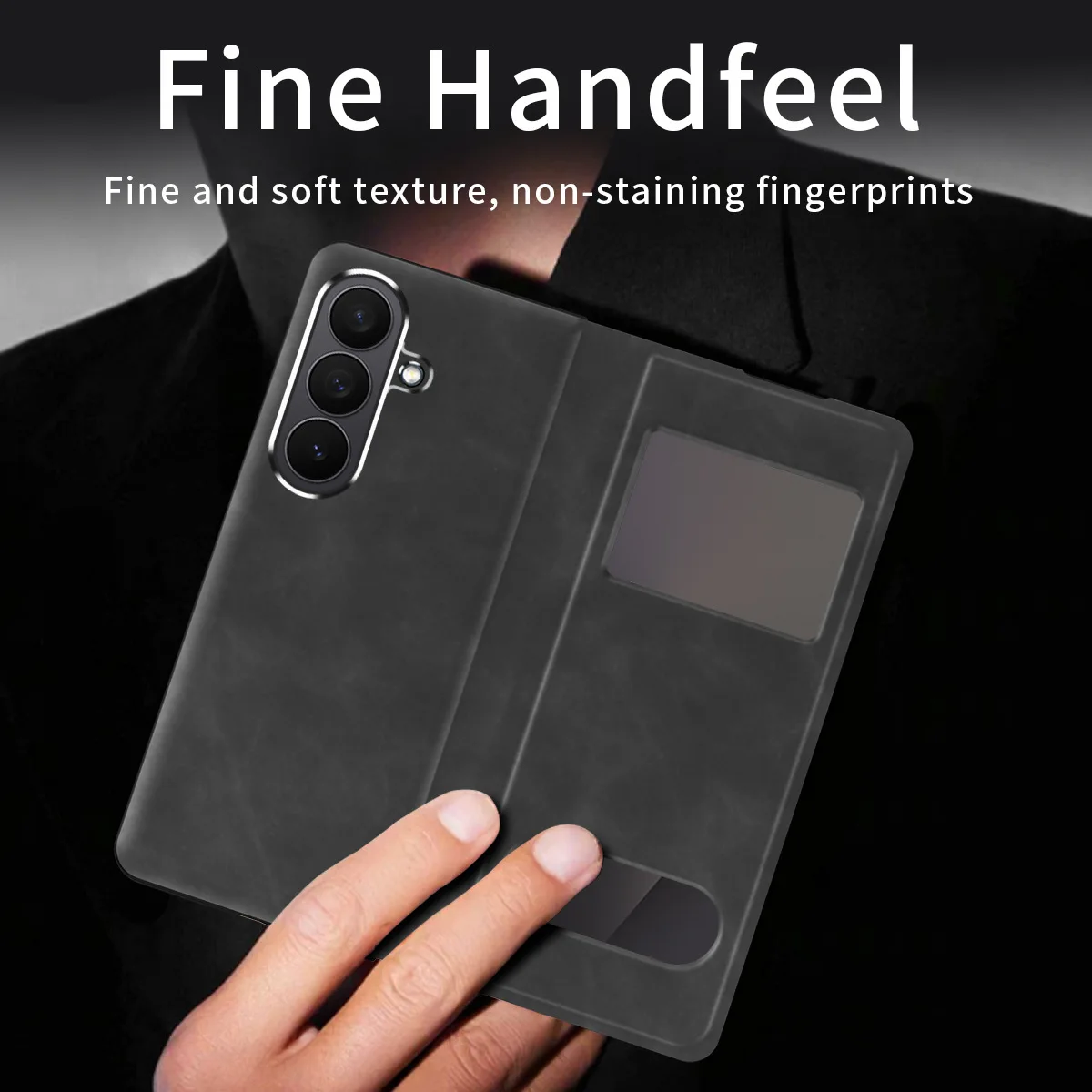 Business Retro Leather Phone Case For Samsung Galaxy Z Fold 8ultra 7 6 5 4 3 Holder Design Protective Shell Flip Back Cover