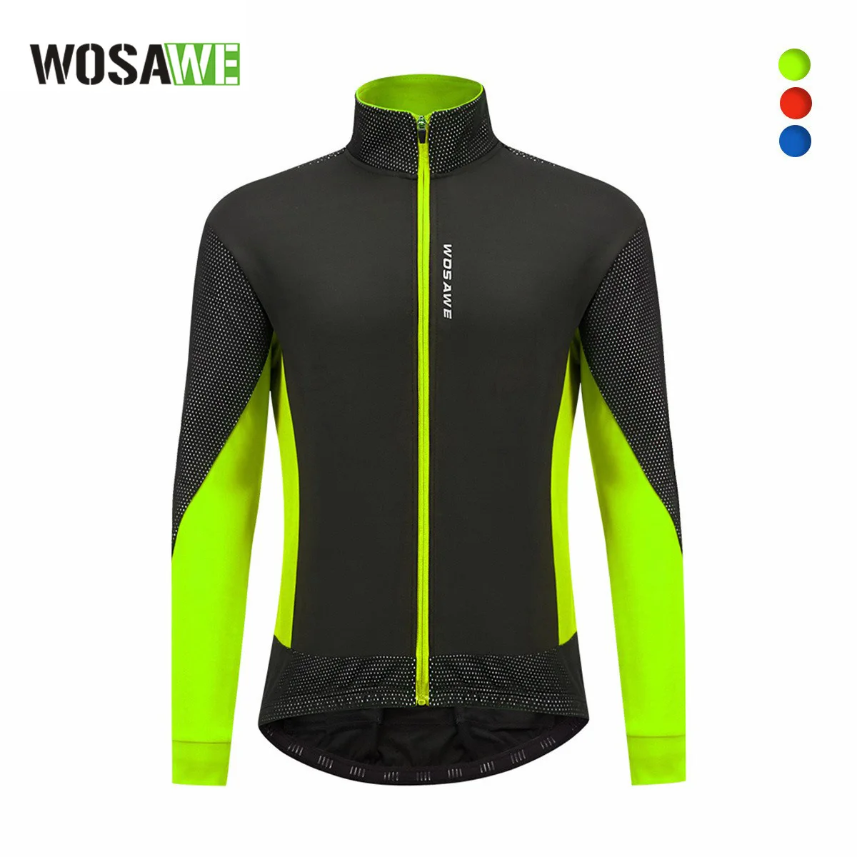 WOSAWE Men's Cycling Jackets Autumn Winter Warm Long Sleeved Fleece Windproof Cold Resistant Top Outdoor Leisure Sports BL276