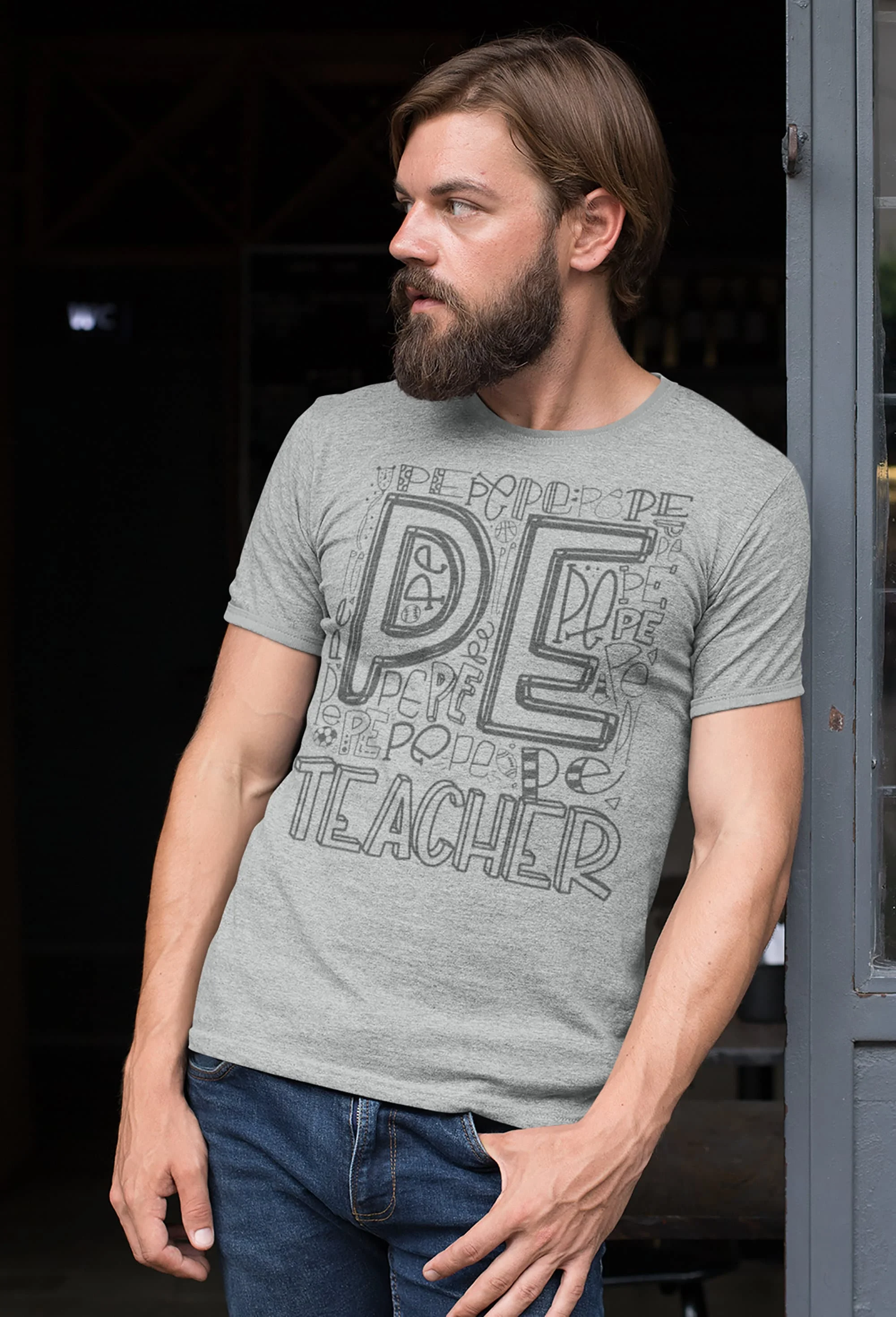 Men's PE Teacher T Shirt Phys Ed Typography Cute Back To School Physical Education GifT