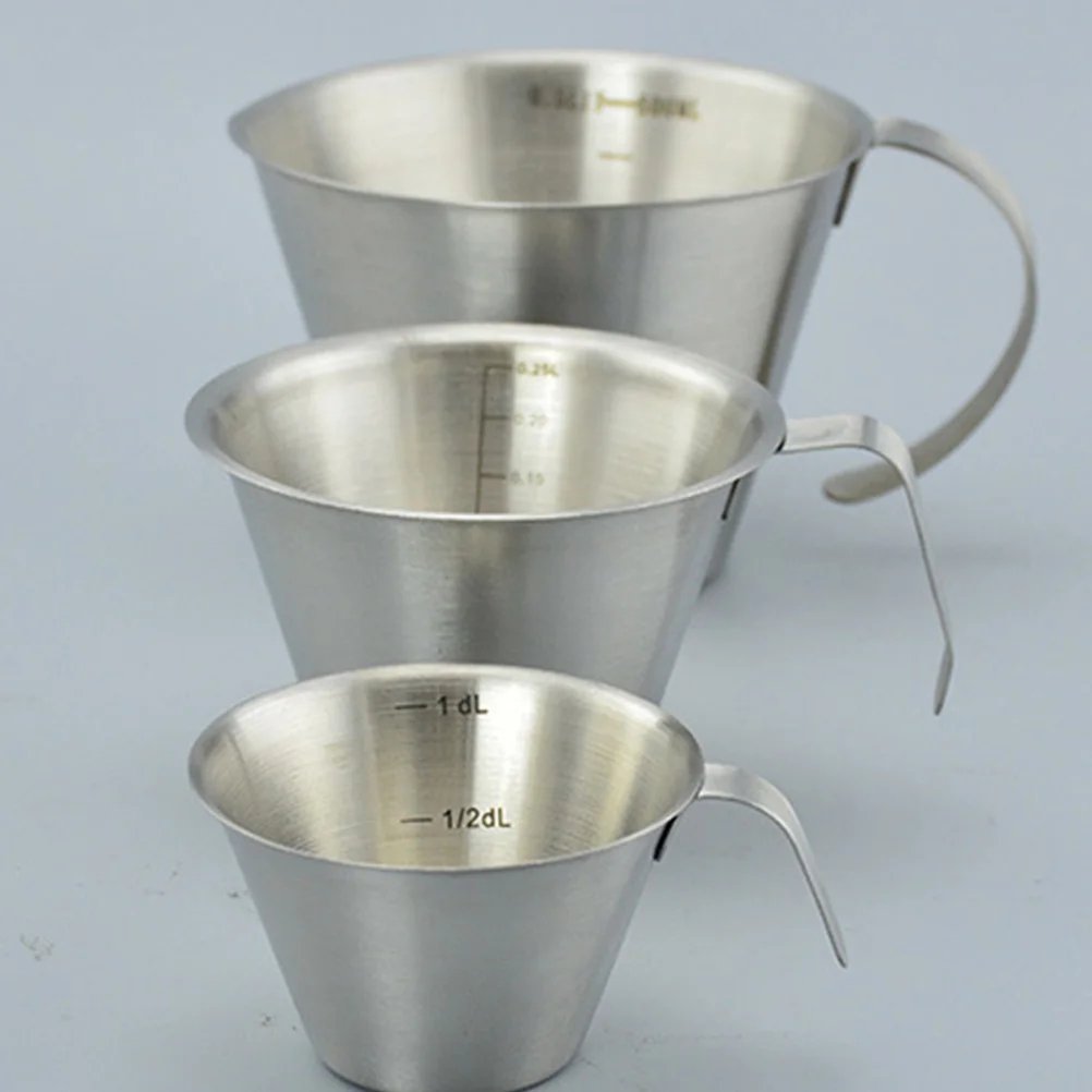 

1pc 500Ml Measuring Cup Stainless Steel Graduated Scale Beaker For Kitchen Bar Laboratory Use Metal Measurement Tool