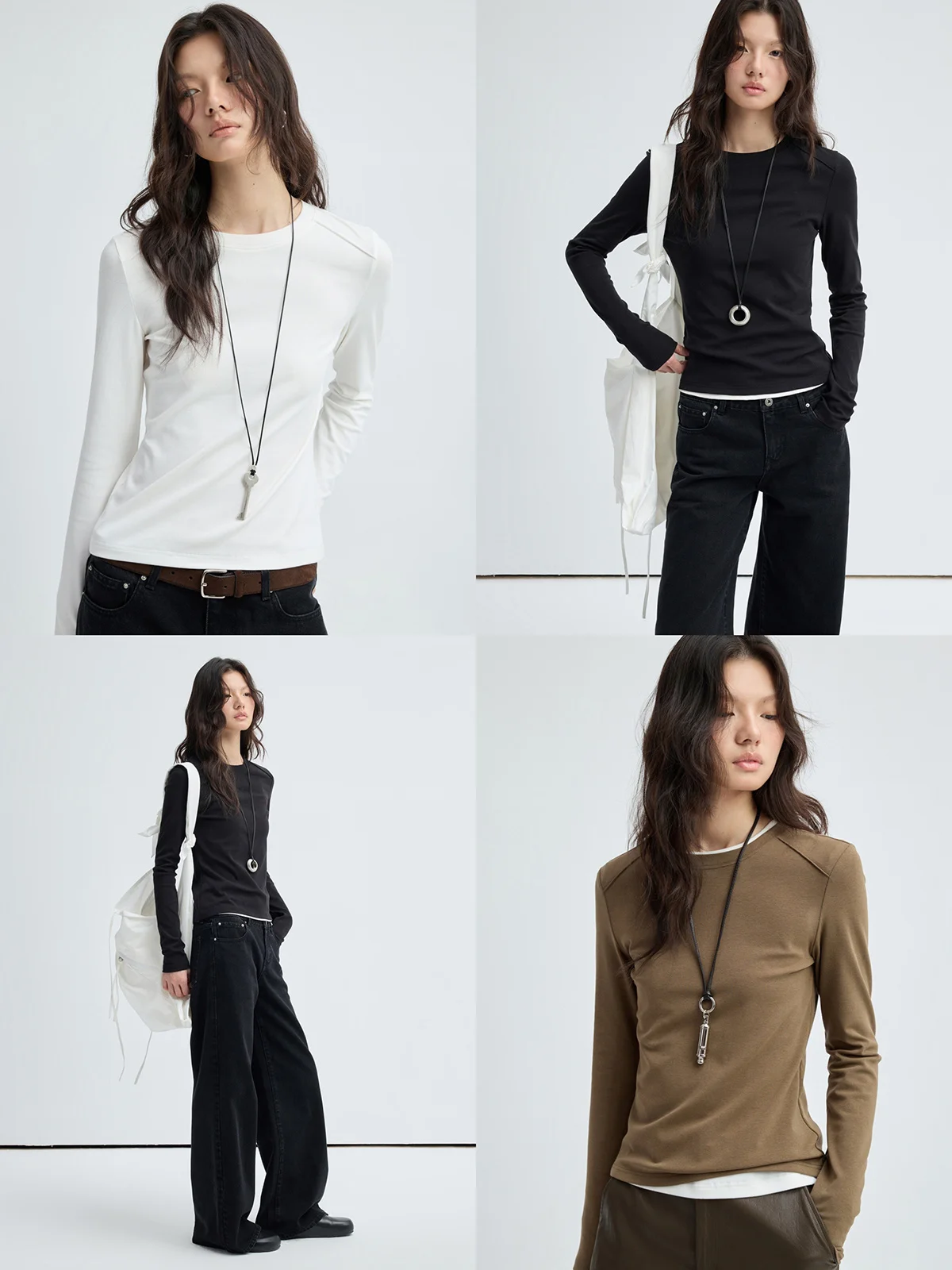 

JUSLIN Women's Slim Fit Long Sve T-irt round Ne Base Layer Casual Sle Cotton Lycra Polyester Blend Comfortable