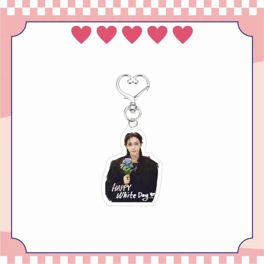 Kpop Felix Hyunjin Valentine's Day Keyrings Seungmin Han Changbin Lee Know New Acrylic Double-sided Keychain Bag Pendant Gift