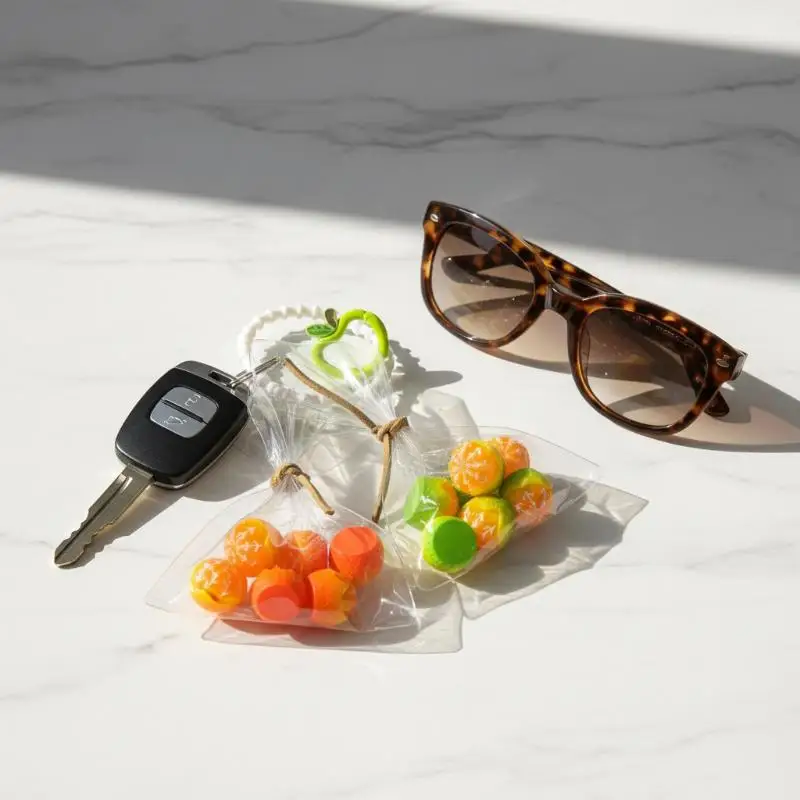 Tangerine Keychain Bag Keychain Auto Interior Decor Accessories Simulated Fruit Keychain Portable Rearview Mirror Fruit Pendant