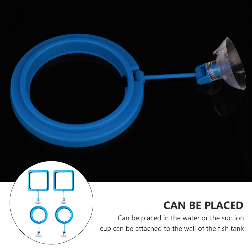 

4Pcs Portable Fish Tank Feeder Floating Food Tray Durable Lightweight Creative Design Aquarium Supplies Fish Feeder