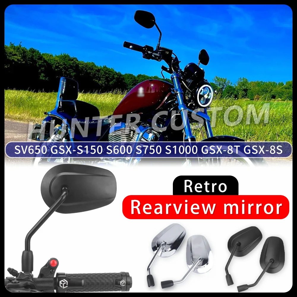 

Retro-style Motorcycle Rearview Mirror For SUZUKI SV650 GSX-8T GSX-S150 S1000 GSR750 600 Handlebar Rearview Mirror Accessories