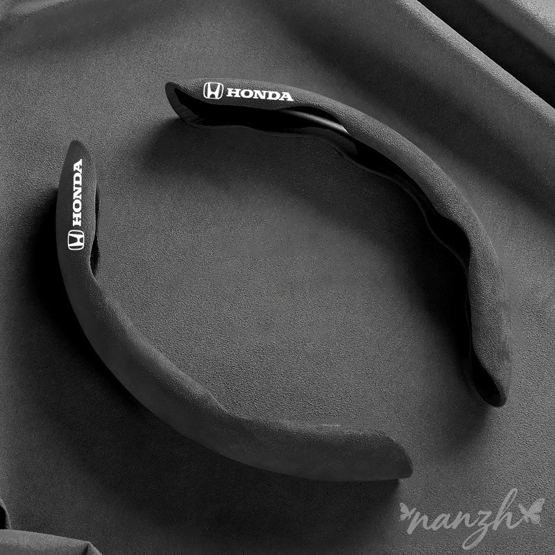 Suede Universal Car Steering Wheel Booster Cover Keychain For Honda Civic 10 11th Jazz City Gen Hrv Fit Accord Mugen RR Forza view 3
