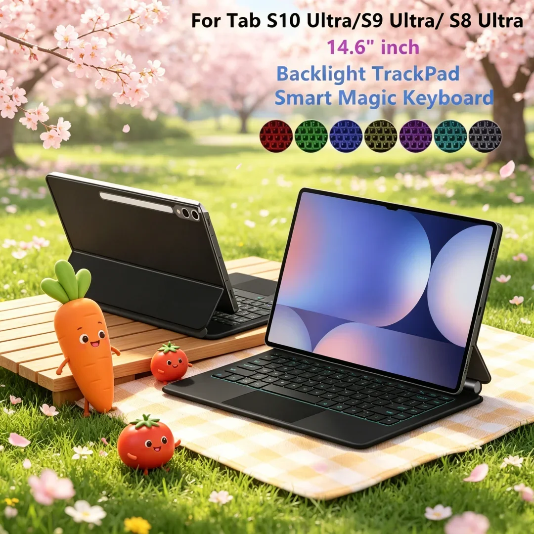 

For Samsung Galaxy Tab S10 Ultra & S9 Ultra & S8 Ultra 14.6 inch Tablet Magic Case Keyboard Touchpad Magnetic Backlight