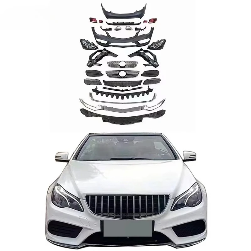 

Car Body Kit for 2010-2012 E Coupe W207 Old Upgrade to New 2014-2017 Front Rear Bumper with Grille Headlights Taillamps