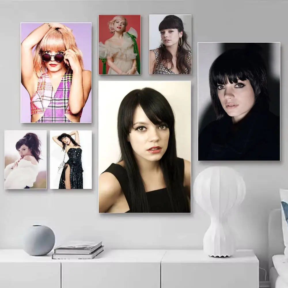 singer Lily Allen  Poster Versatile HD Waterproof Wall Art Self-Adhesive Decor for Any Space Ideal Gift