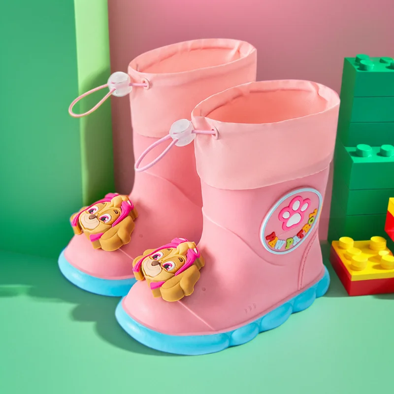 PAW PATROL Buty przeciwdeszczowe Dziewczynki Chłopcy Dziecięce buty przeciwdeszczowe do kostki Wodoodporne buty Okrągłe palce Buty do wody Miękkie