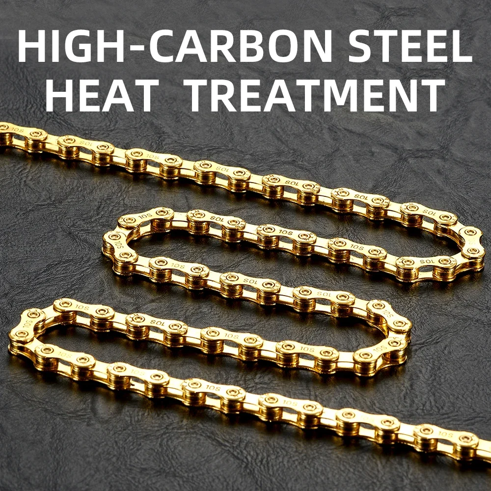 Gold Bicycle Chain 1/6/7/8/9/10 Speed Magic Buckle Road Bike and MTB 116L