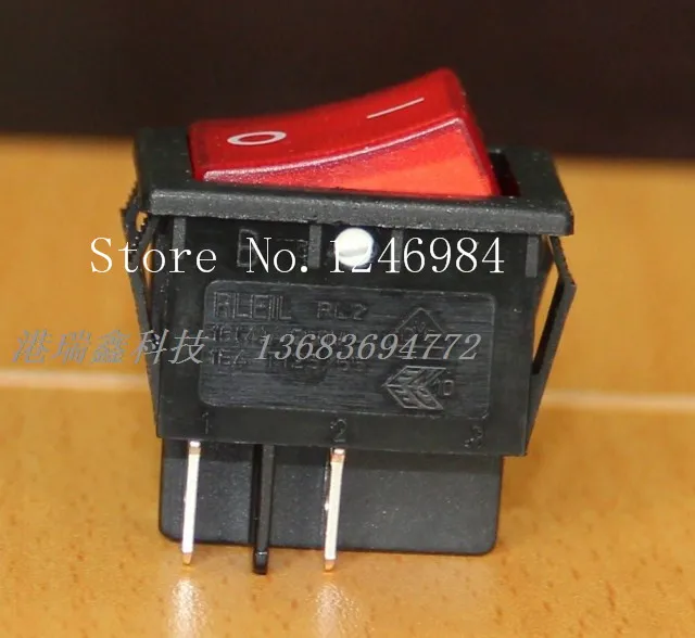 [SA]AC power switch RLEIL rocker switch Dual illuminated large black border red rocker switch RL2-321N--50pcs/lot