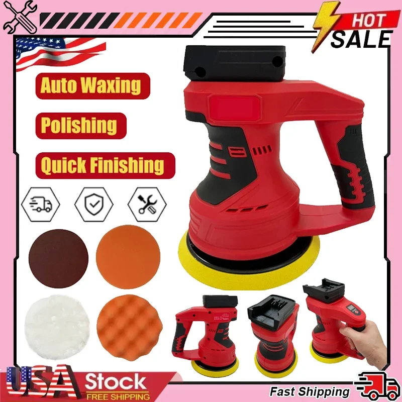 

For Milwaukee Cordless Car Polisher 8 Gears Brushless Electric Polishing Machine Waxing Sanding Sealing Power Tools 18V Battery