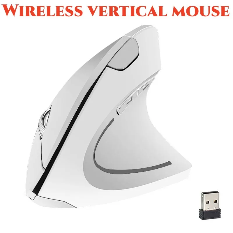 3  DPI 2.4G Wireless  Vertical  Mouse  White /black  6 Buttons  Mouse for Windows/Mac/Chromebook/Linux/Notebook/Laptop/Computer