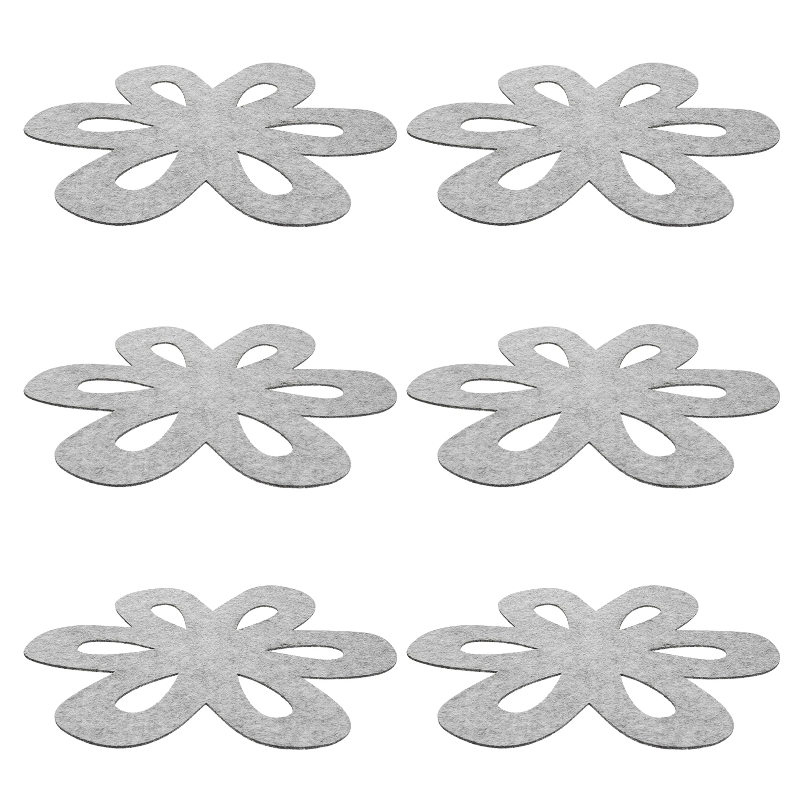 

6pcs Home Flower Drink Coasters Decor Coasters Heat Insulation Pad Grey Anti Scald Stacking Mats Kitchen Decor
