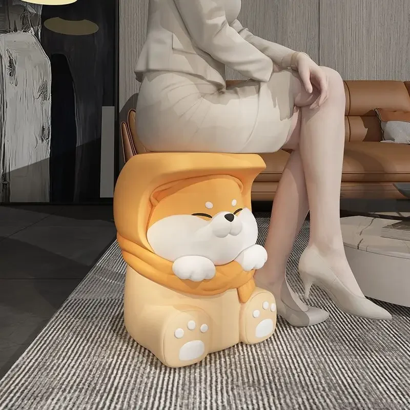 Creative Shiba Inu Floor-standing Ornaments Cartoon Living Room Footstool Bedroom Bedside Table Floor-standing Ornaments Dog