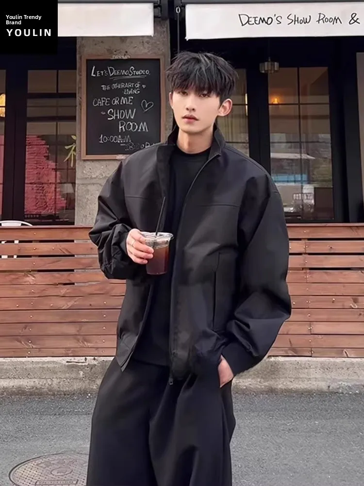 

Мужская ветрозащитная куртка Bla для активного отдыха, весна-осень, с воротником-стойкой, модная рабочая одежда, куртка для спортивных мероприятий