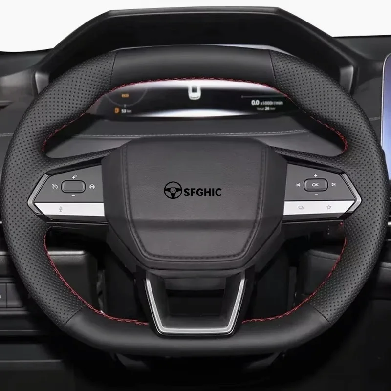 

2-го поколения Unik Univ Cs75plus, кожаная накидка на руль из микрофибры, автомобильные аксессуары, оплетка, чехол на руль автомобиля для CHANGAN CS55plus