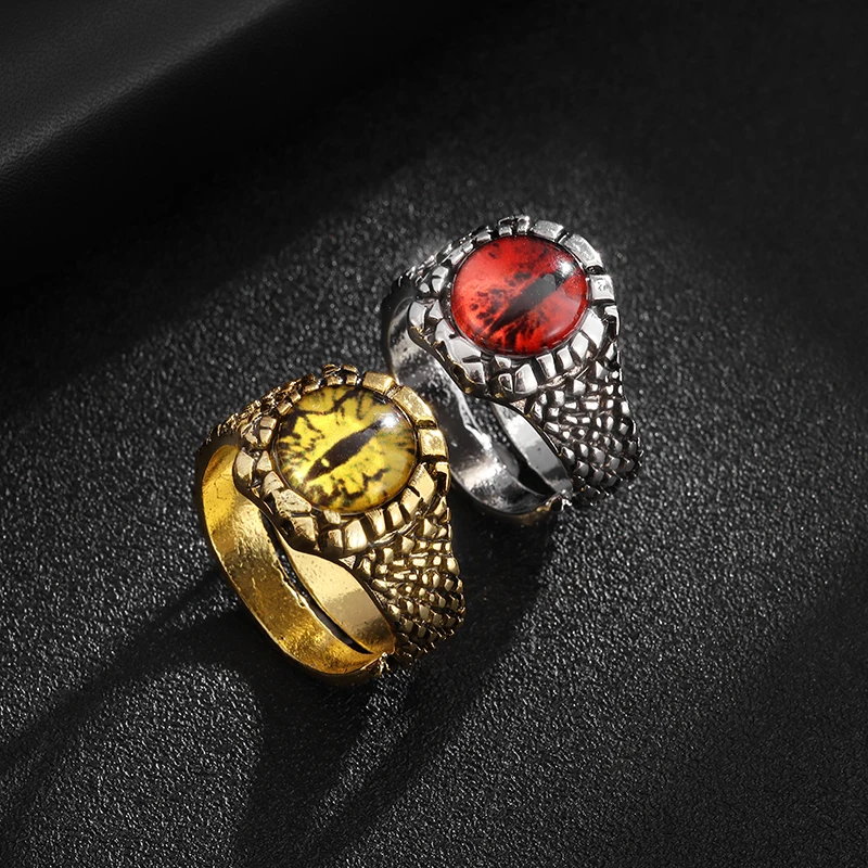 Retro Popular Punk Hip-Hop Rock Domineering Devil's Eye Ring Men's Personalized Creative Ring Party Street Jewelry