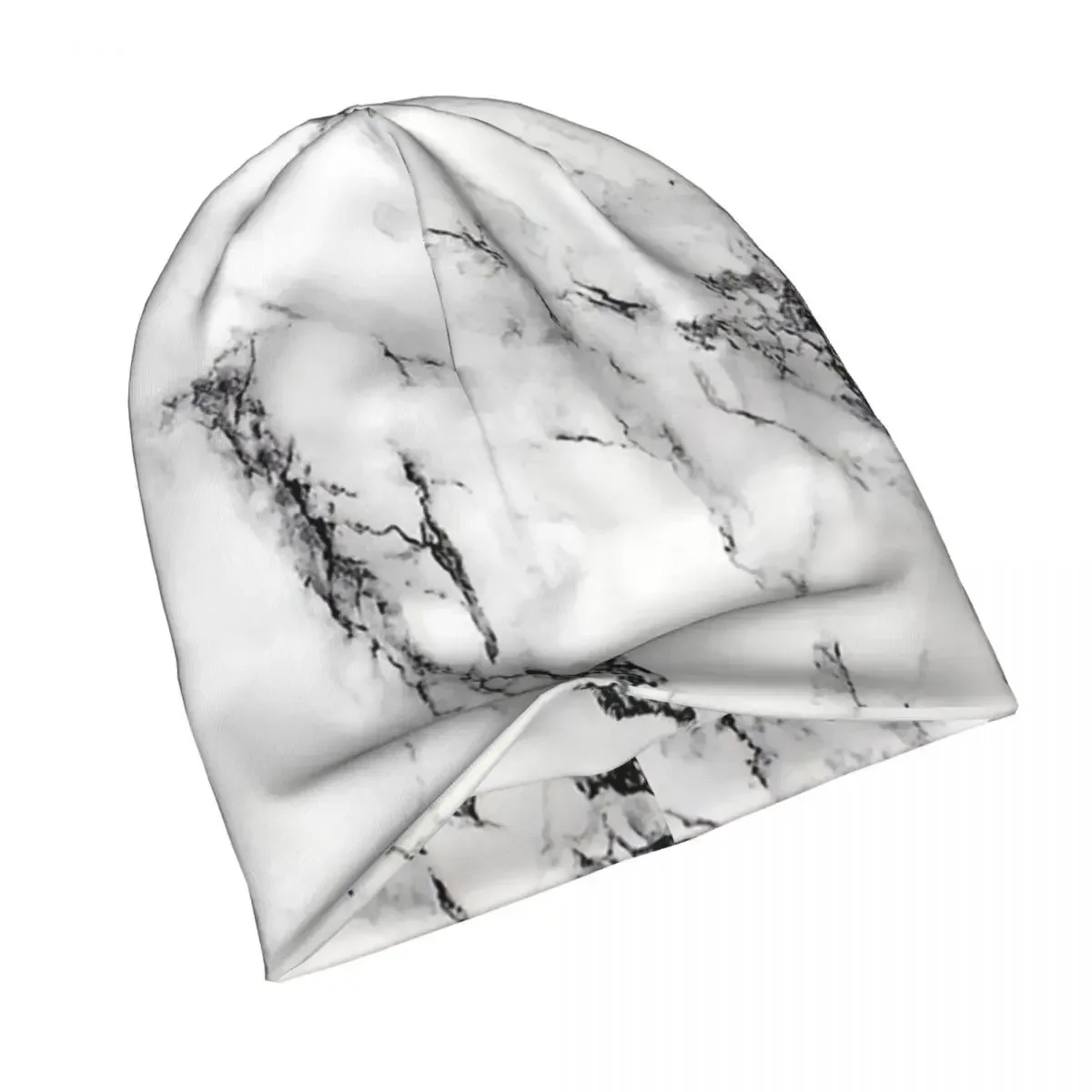 Hat Black And White Marble Thin Caps For Men Women Marble Skullies Beanies Ski Caps Cotton Bonnet Hats