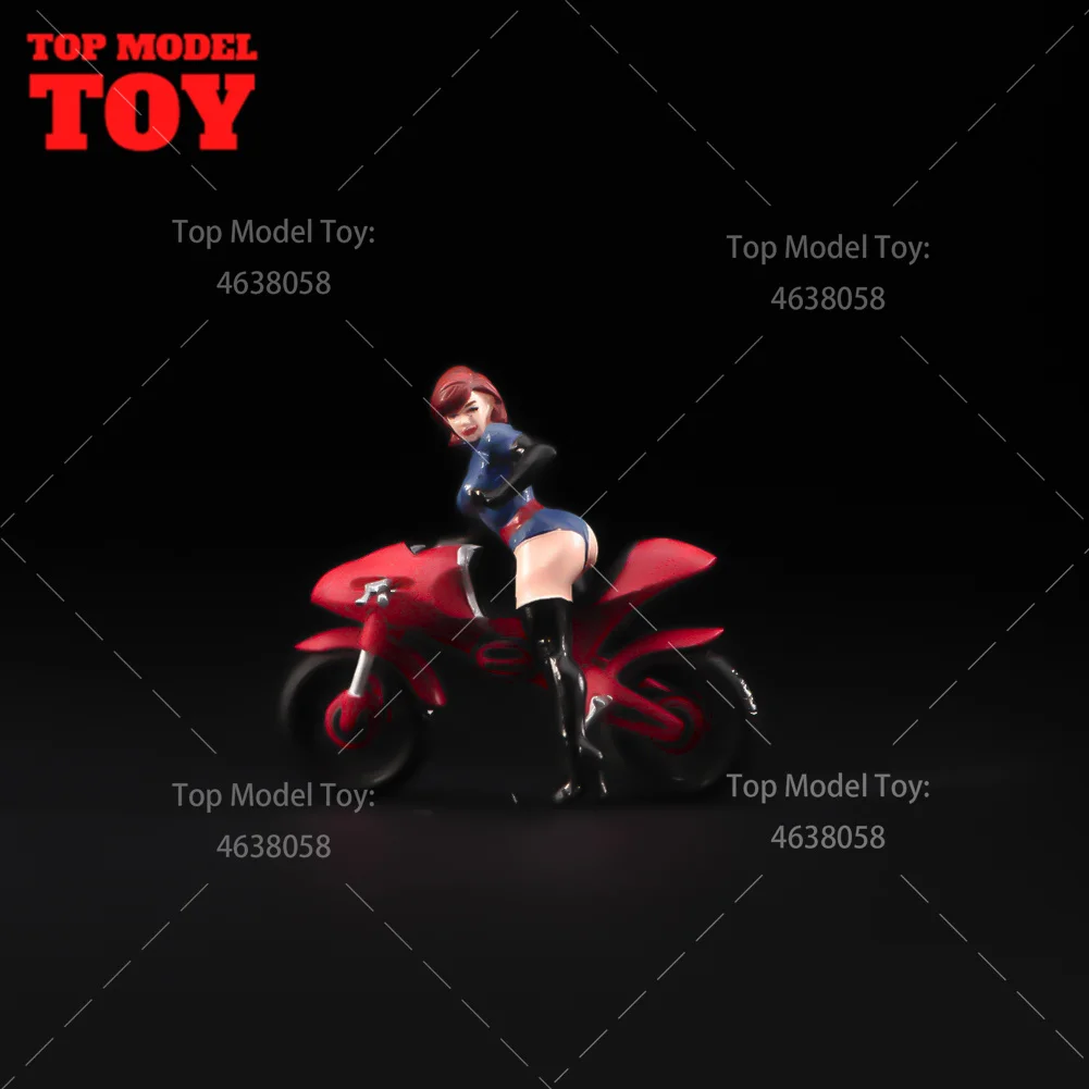 

Painted Miniatures 1/64 1/43 1/87 Girl Riding Motorcycle Female Scene Figure Doll Unpainted Model For Car Vehicles Decoration