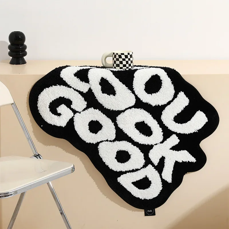 VIKAMA Non-standard Letter Carpet Soft Anti-slip Imitation Cashmere Foot Pad Home Decoration Bedside Rug Entrance Hall Doormat